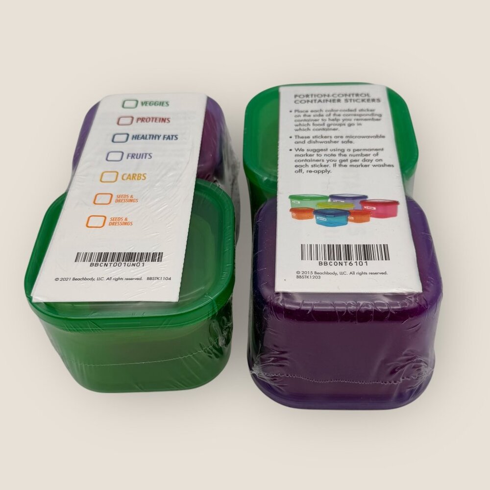 Fix Portion Control Food Storage Containers Lot of 2 Sets New Sealed